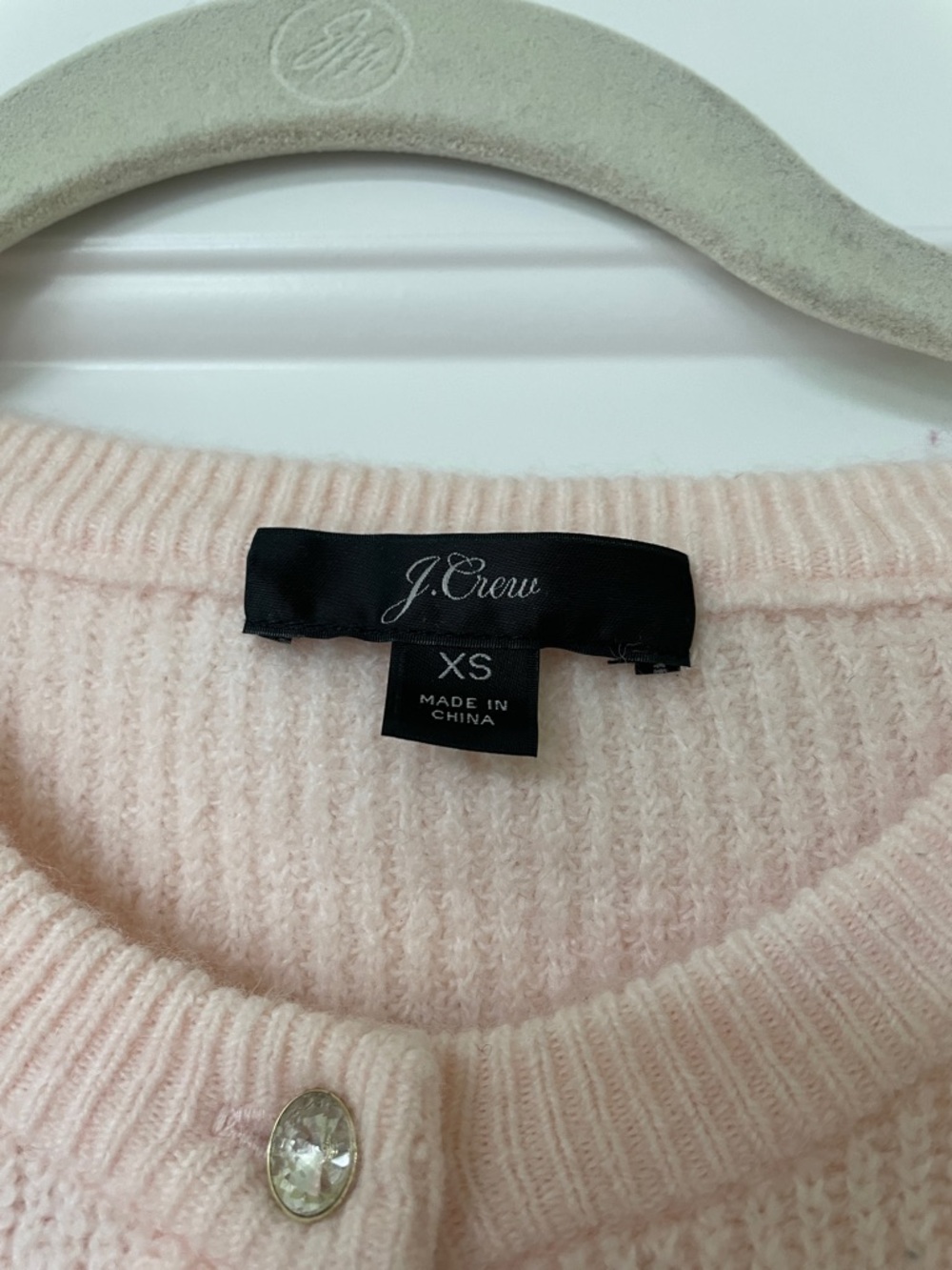 J. Crew Pale Pink Button-Front Ribbed Knit Cardigan - Picture 2 of 2